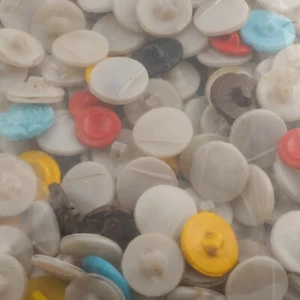 Lot (260) Vintage 1930's Czech geometric floral glass buttons seconds - Picture 1 of 3