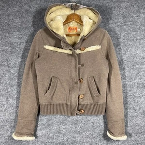 VINTAGE Y2K Juicy Couture Hoodie Sweatshirt Womens Small Faux Fur Lined Jacket - Picture 1 of 18