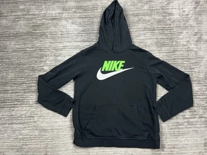 Nike Hoodie Boys XL Black Long Sleeve Pocket Cotton Blend - Picture 1 of 10