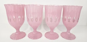 Pink Glass Goblet 6.5" FABRIQUE A LA MAIN France Water Ice Tea Glass Hand Made💙 - Picture 1 of 10