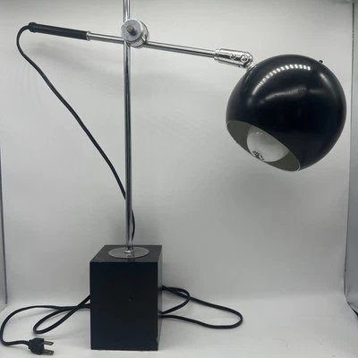 MCM Black Globe Orb Eyeball Table Lamp by Robert Sonneman for George Kovacs - Image 1 of 4