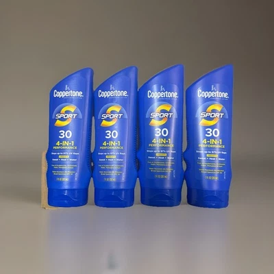 4 Coppertone Sport 4-in-1 Sunscreen Lotion SPF 30 7oz Ex 4/27 Pack Of 4 - Image 1 of 3