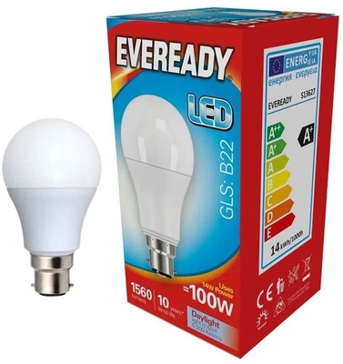 Eveready LED GLS B22 Lightbulb 13.2W (100W) Warm White - Energy Saving Bulb - Image 1 of 4