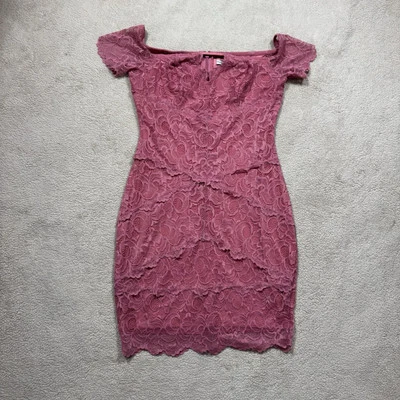 Vestido Guess Mujer Medio Hombro Descubierto Bodycon Rosa Floral Espalda Cremallera Manga Corta Foto 1 de 4