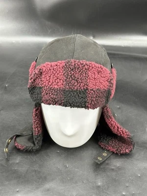 Sombrero Levi's Para Hombres Regular Negro Lona Trampero Forrado Sherpa Talla Pequeña/Mediana Nuevo con Etiquetas Foto 1 de 4