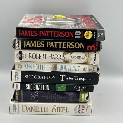 VTG Lot 8 CD Audiobooks - Steel Grafton Patterson, Follett Harris - EUC! - Image 1 of 4