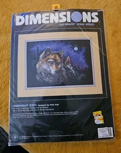 Dimensions Midnight Eyes 39008 No Count Cross Stitch Vintage 1998 Sealed NOS - Picture 1 of 5