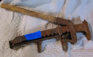 Vintage Conestoga Wagenheber von Montgomery Ward Co. Works, Metall & Holz - Bild 1 von 8