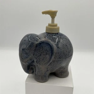 Pottery Blue Elephant Soap Dispenser - Picture 1 of 12