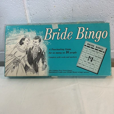 Vintage Bride Bingo Bridal Shower Board Game Leister Game Co 1957 Ohio Complete - Image 1 of 4
