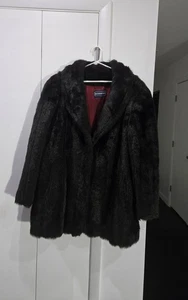 Vintage Outerlayers Womens Faux Fur Coat Black/Chocolate Brown Lined See Photos  - Picture 1 of 11