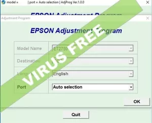 Reset Epson ET2710 ✅waste ink pad counter reset 100%🔥1Pc key- email⭐⭐⭐⭐⭐ - Picture 1 of 4