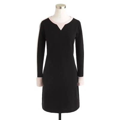 NWT J CREW Black Pink Knit Wool Sweater Shift Dress Sz 10 - Image 1 of 4