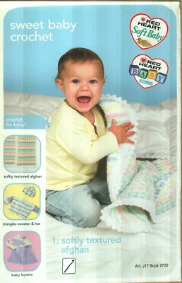 NEW SWEET BABY CROCHET SWEATERS AFGHANS DIGEST SIZE CROCHET PATTERN LEAFLET - Image 1 of 3