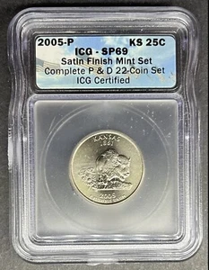 2005-P Satin Kansas Quarter ICG SP-69, Buy 3 Items, Get $5 Off! - Picture 1 of 2