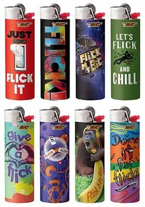 BIC Special Edition Flick My Bic Favorites Series Lighters Set of 8 Lighters. - Picture 1 of 3