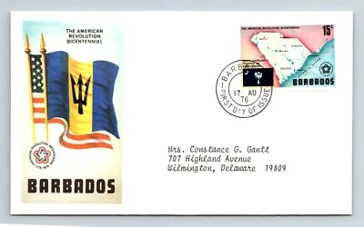 Barbados 1976 FDC - American Revolution Bicentennial - F12926 - Image 1 of 2
