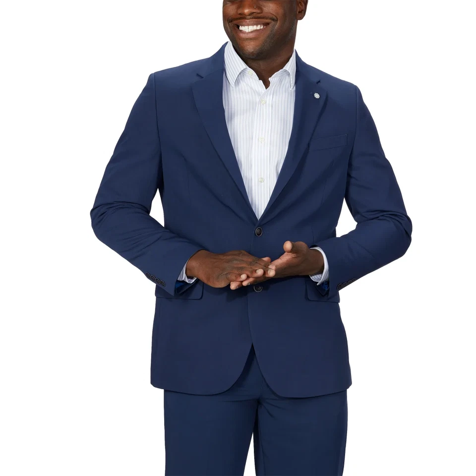 Nautica Men's Modern-Fit Bi-Stretch Suit Jacket Blue Size 46R