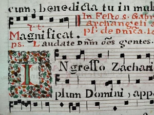 Dekorative Original Handschrift Blatt Antiphonar (212) - 1700 - Bild 1 von 3
