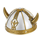 Kinder Wikinger Helm Grau Gold Barbaren Kopfbedeckung mit Hörner Kriegerhelm