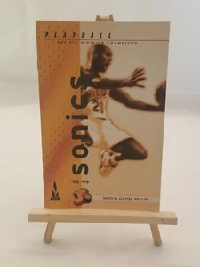 Vintage Sonics Spielball, vs Clippers 14. März 1999 Spieltag Broschüre Handout - Bild 1 von 2