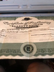 Elliott-Fisher Certificate Oletator 1924 - Picture 1 of 2