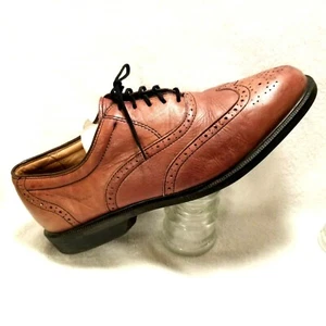 Zapatos de vestir para hombre Roundtree & Yorke 10 M marrón barroco cuero punta de ala Oxford - Imagen 1 de 11
