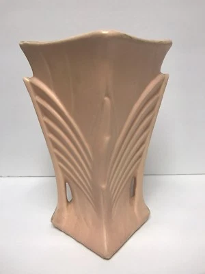 McCoy Pink Pottery Fan Vase - Image 1 of 4