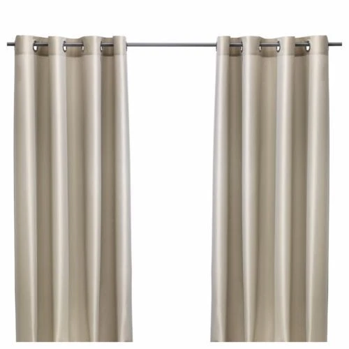 IKEA PARLBUSKE 1 Pair Curtains Light Beige 57x 98" 2 Window Drape Panels