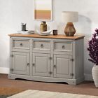 Corona Sideboard Grey Wax 3 Door 3 Drawer Solid Pine Dining Mercers Furniture®