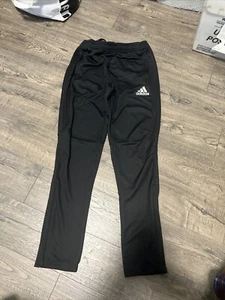 Adidas Tiro Track Pants Unisex Size XL Youth Tapered Ankle Zip Black - Picture 1 of 7