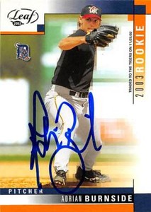 Adrian Burnside autographed baseball card (Pirates) 2003 Leaf Rookie #298