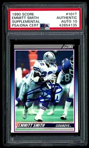 1990 SCORE SUPPLEMENTAL RC #101T EMMITT SMITH ROOKIE PSA/DNA AUTHENTIC - AUTO 10 - Picture 1 of 2