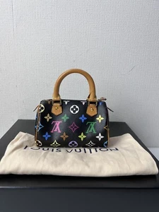 LOUIS VUITTON Monogram Multicolor Mini Speedy Handbag Black - Picture 1 of 12