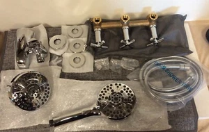3 Handle Tub Shower Faucet Matte Bathtub Shower Faucet Set With Chrome Style-A - Picture 1 of 10