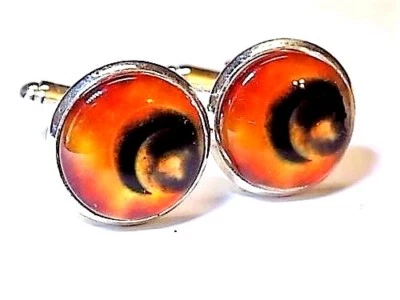 Gemelos enchapados en plata Orange Planet hechos a mano, ¡en caja de regalo! Foto 1 de 3