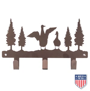 Rustic Wall-Mounted Coat Rack with Wildlife Design - Picture 1 of 3