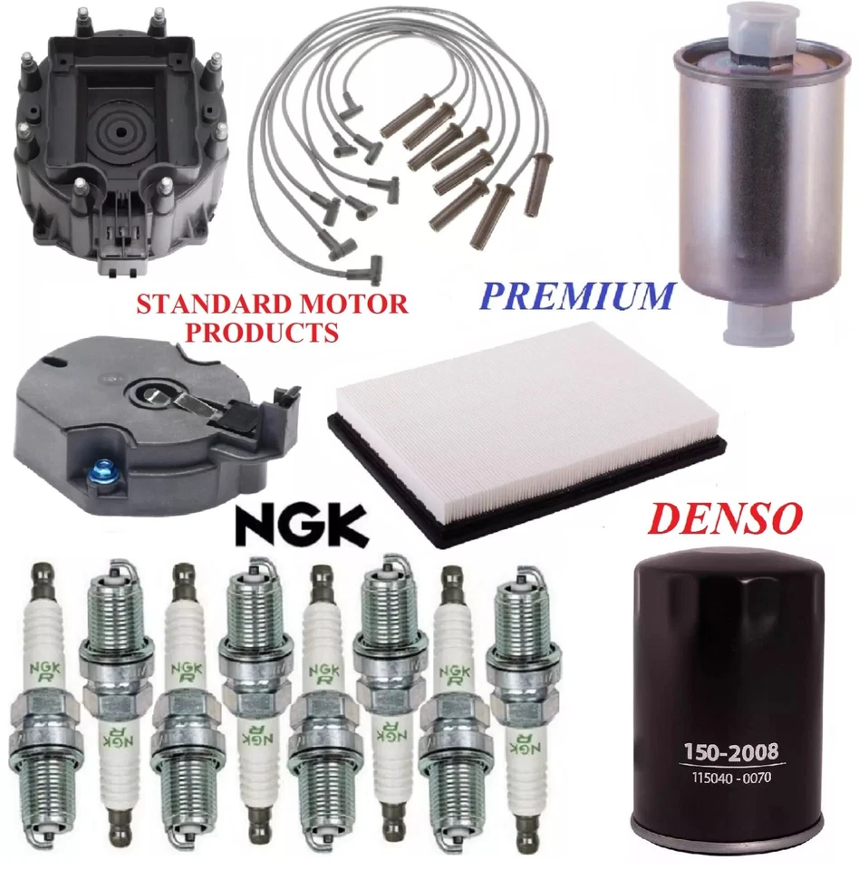 Tune Up Kit Air Oil Fuel Filters Wire Plugs For CADILLAC SEVILLE V8 4.5L 1988 - Image 1 of 1