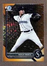2022 Bowman Chrome Prospects Gold Mojo Refractor #BCP-186 Noelvi Marte /50