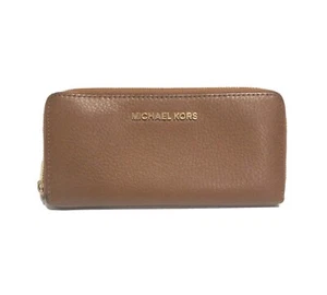 Michael Kors Leather Wallet Brown Zip - Picture 1 of 9