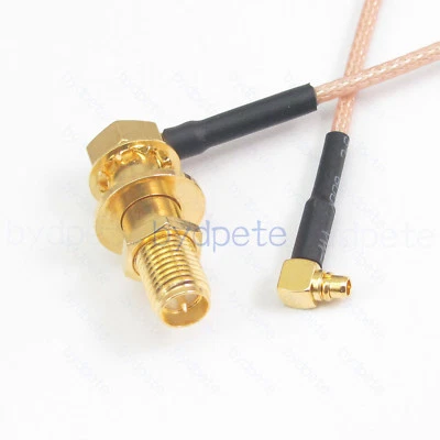 MMCX male to RP-SMA Female RG178 cable coaxial 50ohm Z type FPV for DJI UAV - Image 1 of 4