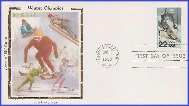 USA4 #2369 U/A COLORANO SILK FDC   Winter Olympics Calgary Canada - Image 1 of 1