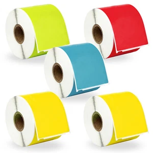 DYMO LW 30256 ABNEHMBAR - 5 Rollen - 2 GELB 1 Stück GRÜN ROT BLAU - Bild 1 von 10