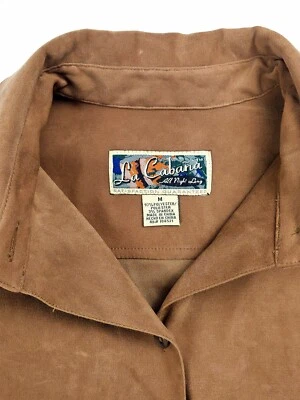 Camisa LA CABANA Toda la Noche Larga Imitación Gamuza Abotonada Marrón Talla Mediana Suave Foto 1 de 4