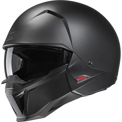 HJC i20 Solid Gr. M Motorrad Helm Jethelm mit Sonnenblende schwarz matt - Bild 1 von 4
