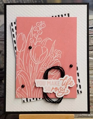 Estampación MEDIOS MIXTOS FLORALES DSP * HACES LA VIDA TAN ROSADA * KIT DE TARJETAS-Haces 4- Foto 1 de 4