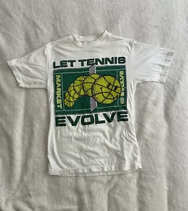 Market Evolve Smiley tennis ball white tshirt tee S Oversized shirt Small - Picture 1 of 5