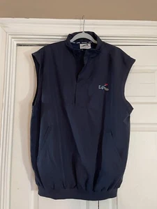 NWT Slazenger Men’s Quarter Zip Golf Vest Pullover Navy E4C Large Windbreaker - Picture 1 of 10