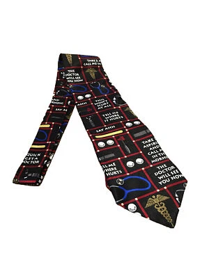 Corbata Ralph Marlin RM STYLE Negra Multicolor Cuadrados Doctor 100% Seda Hecha en EE. UU. Foto 1 de 4