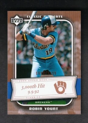 2005 Upper Deck Classics Moments #CM-RY Robin Yount Milwaukee Brewers /1999 - Image 1 of 2